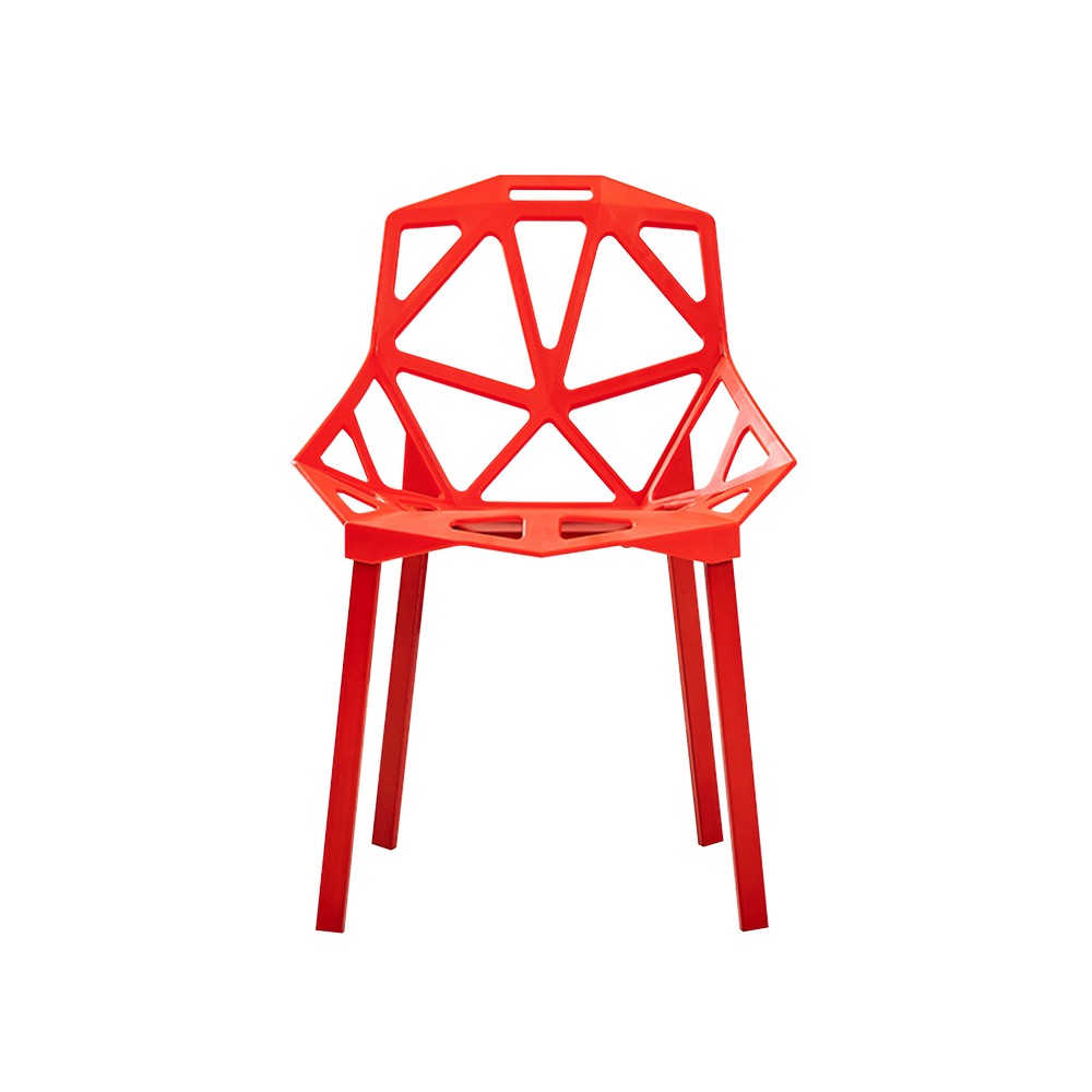 Silla plastica moderna roja