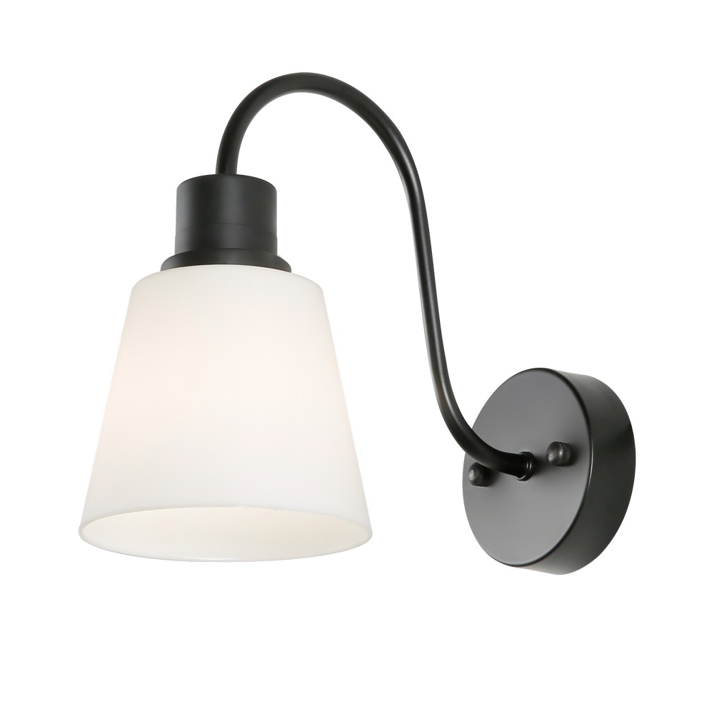 Lámpara de pared metal con vidrio 25w 1luz e27