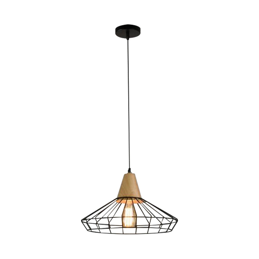 Lámpara colgante decorativa 1luz e27 negra