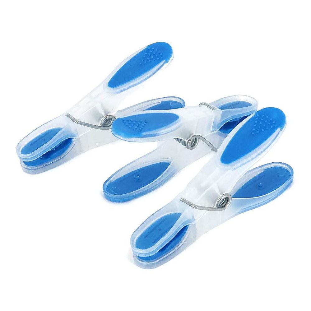 Clip plastico azul para ropa  24 piezas
