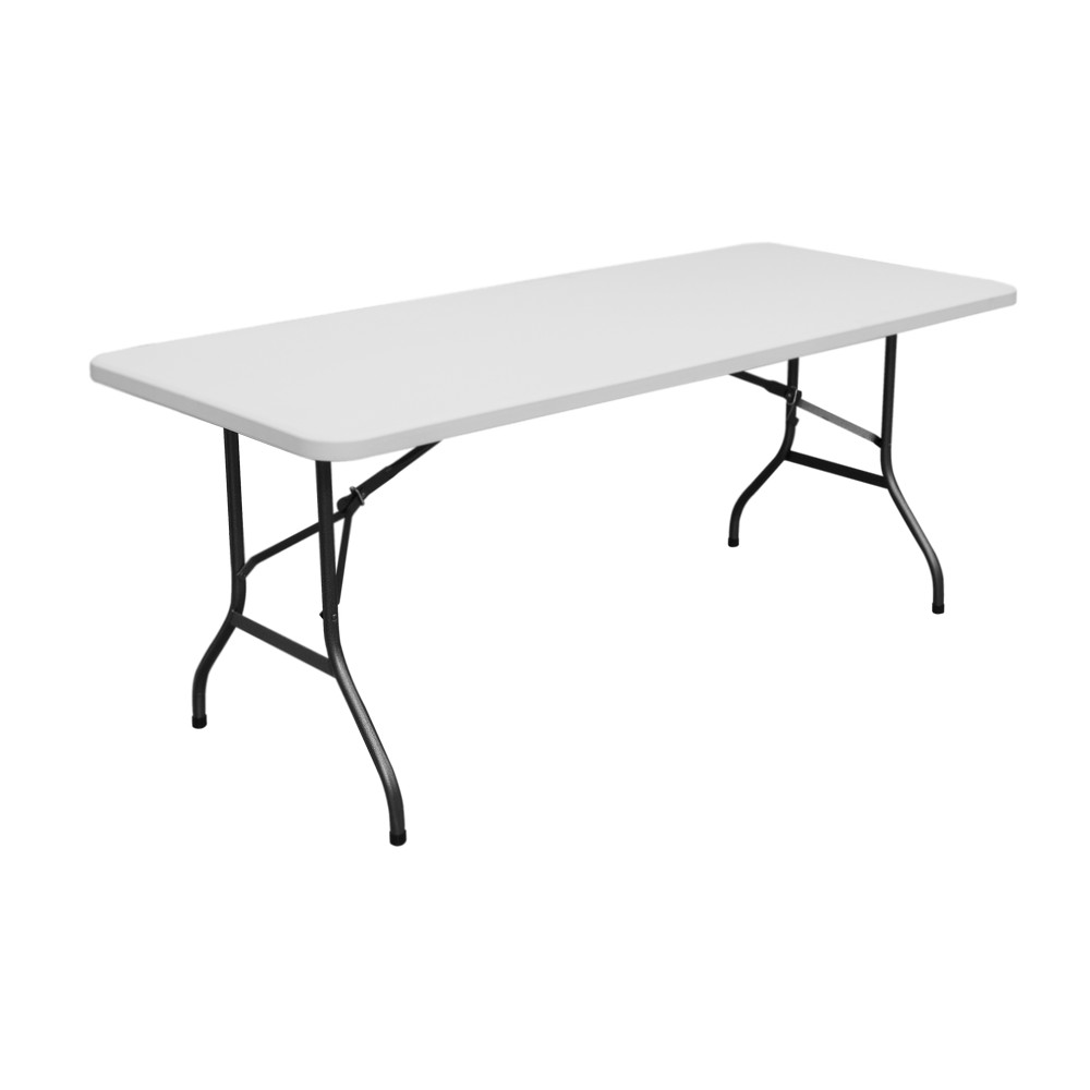 Mesa plastica plegable 6 pies blanca rectangular