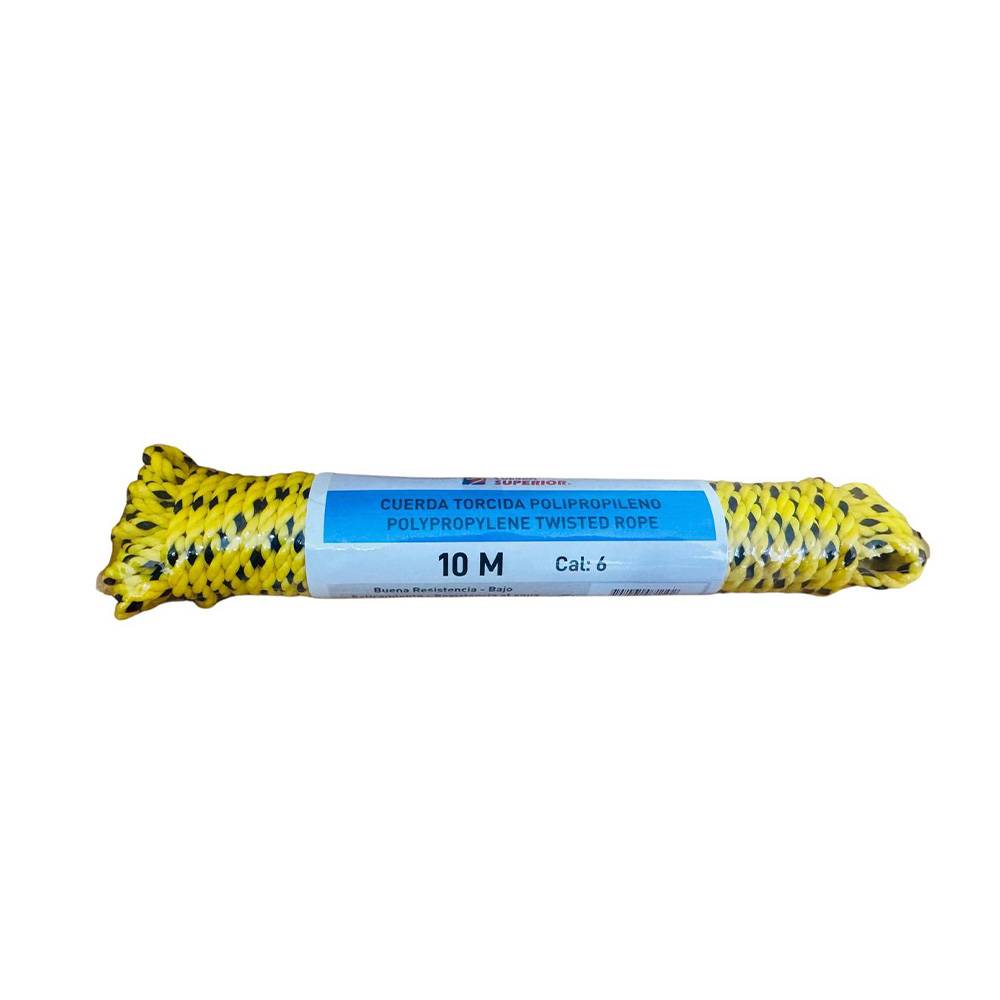Cordel polipropileno amarillo 6 mm x 10 m