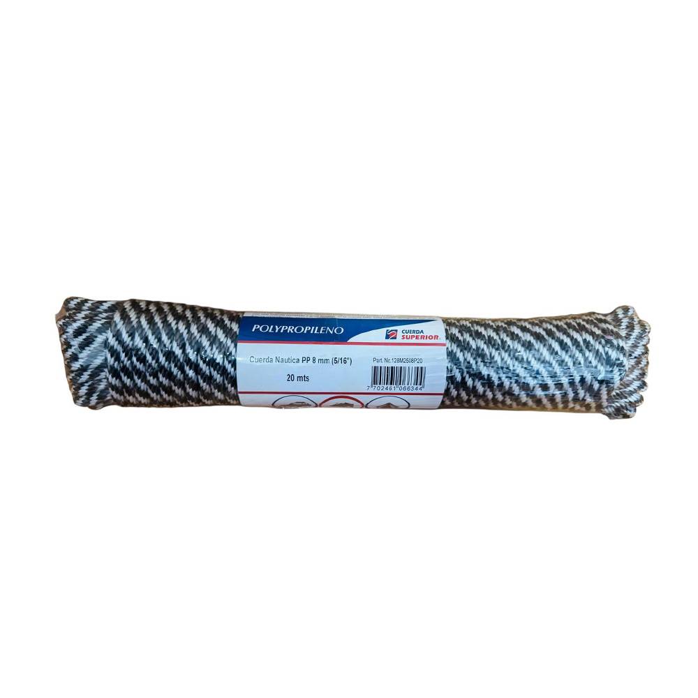 Cordel polipropileno nautica 8 mm x 15 m