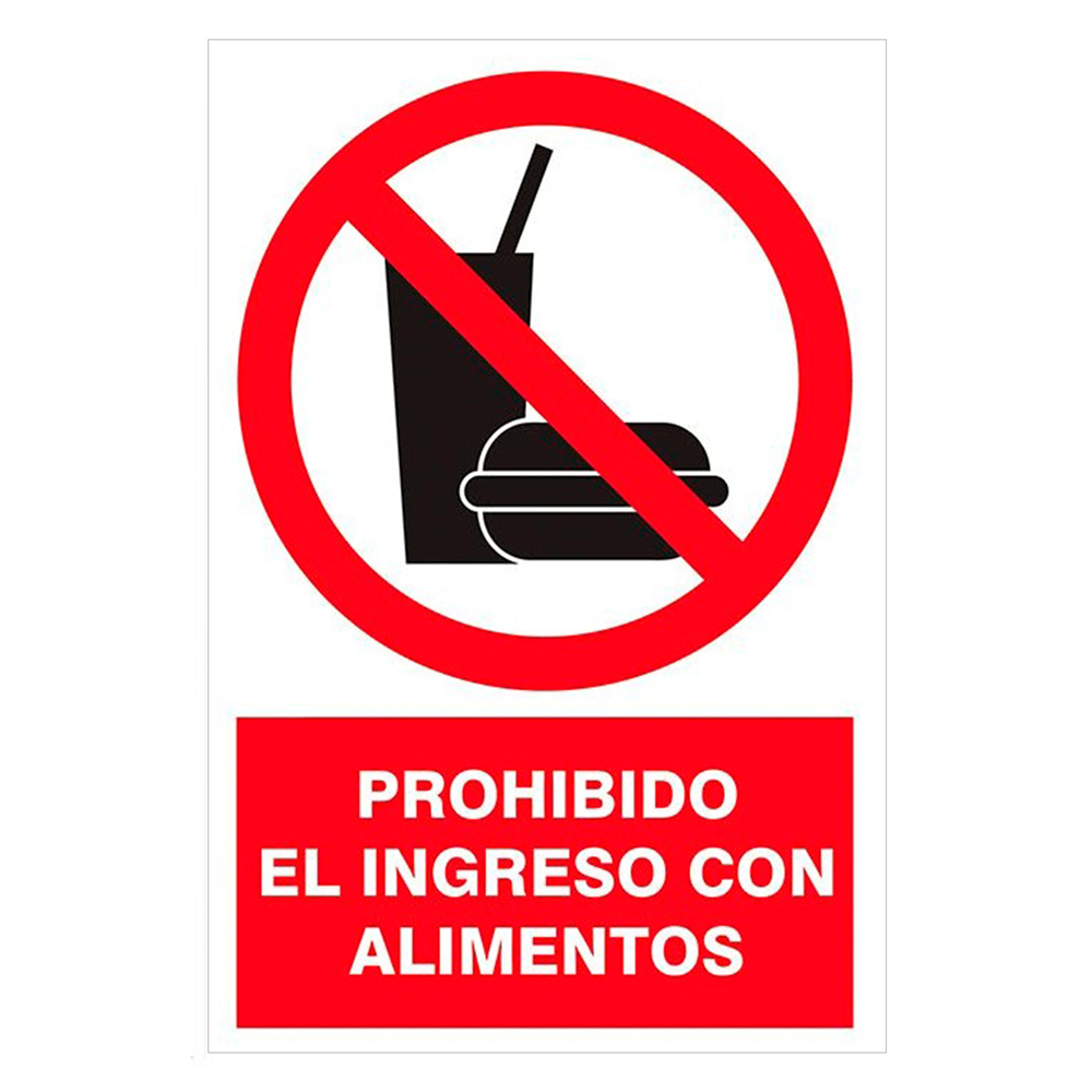 Rótulo prohibido consumir alimentos 20 x 30 cm