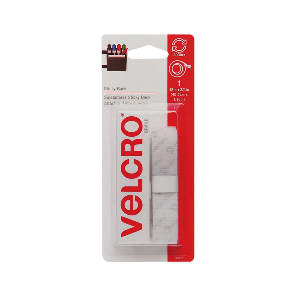 Velcro adhesivo blanco de 19.05 mm x 45.72 cm
