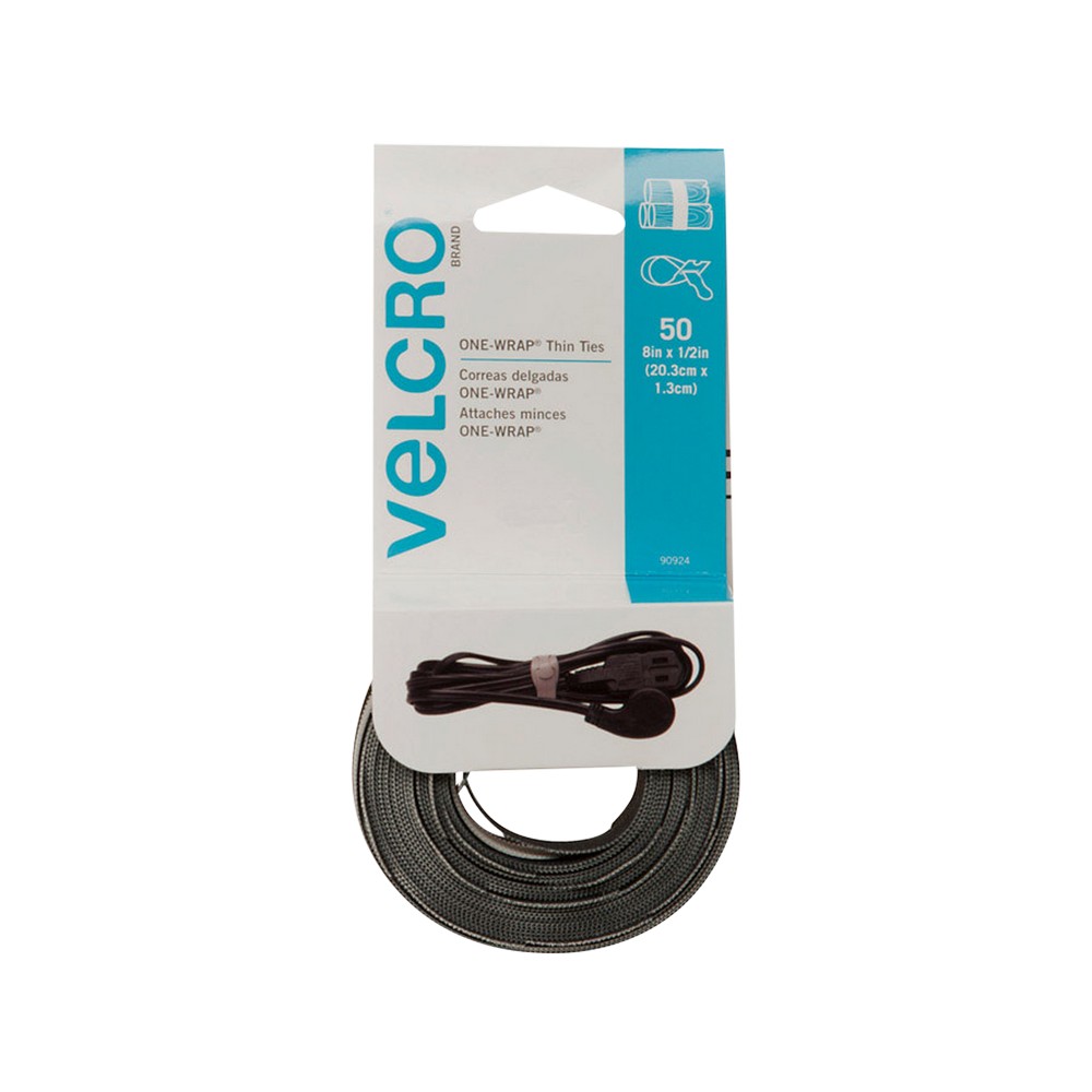 Sujeta Cables Velcro Blanco 5 piezas, Velcro