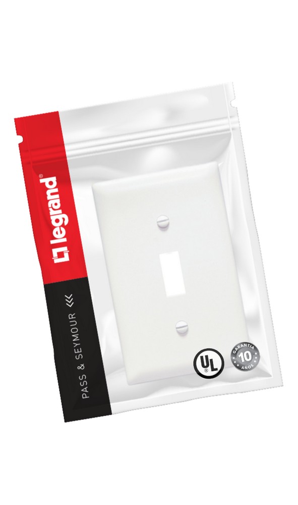 Placa plastica interruptor blanco pass&seymour