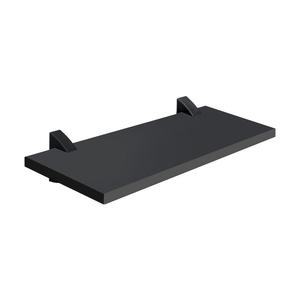 Repisa de melamina con soporte color negro de 1.5x20x40 cm