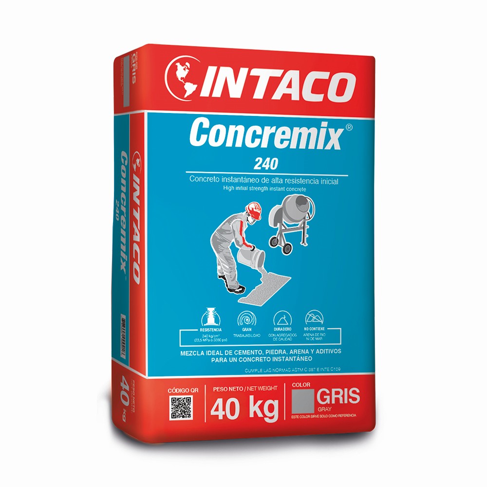 Concremix saco 40 kilos color gris