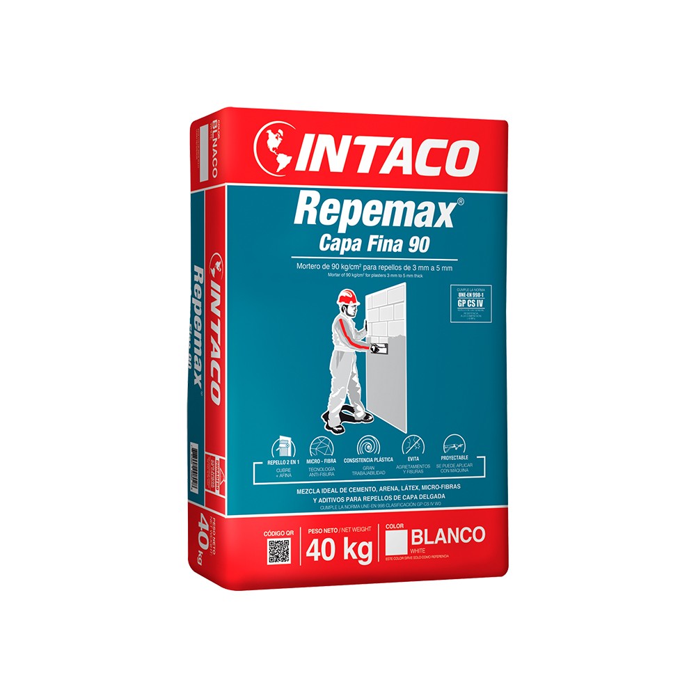 Mortero repemax capa fina 40 kilos color blanco - Cemento para llenos y ...