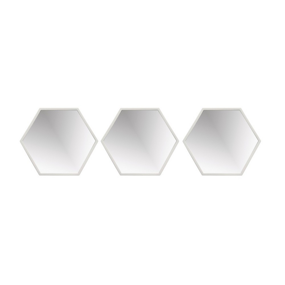 Set de espejos decorativos hexagonales 3 pzas
