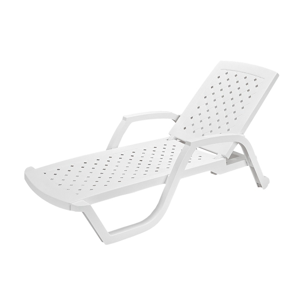 Silla chaise longue de plástico color blanco