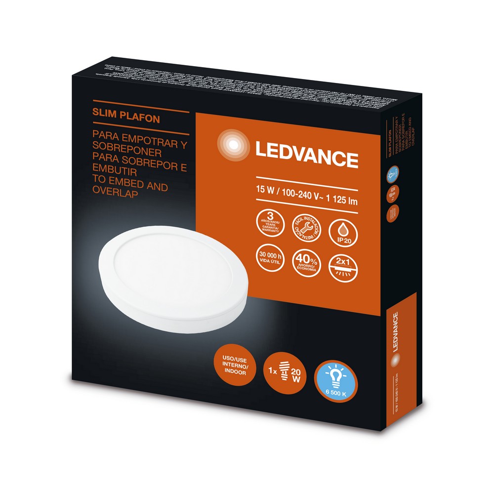Sobreponer led redondo 8 pulg 15 w blanco