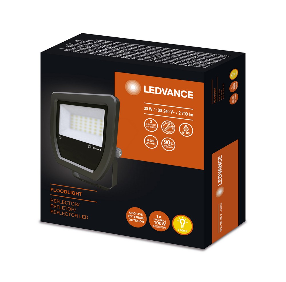 Reflector led exterior 30 w calido 100-240 v