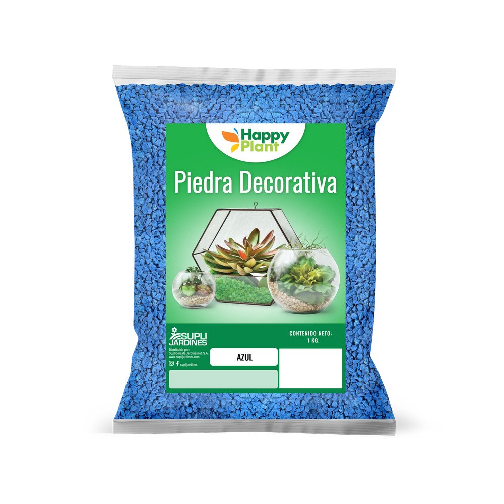 Piedra decorativa para jardín 1 kg azul