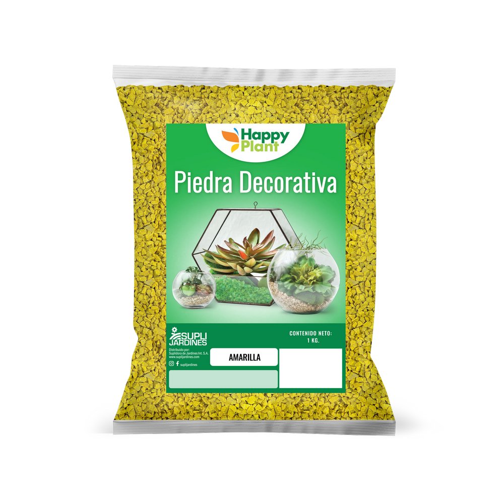 Piedra decorativa para jardines bolsa 1kg amarillo
