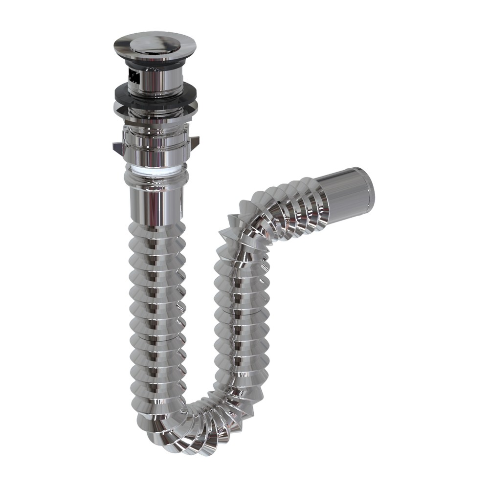 Tubo de drenaje con sifon flexible para lavabo estándar - tubería  extensible para desagüe lavabo - rosca de