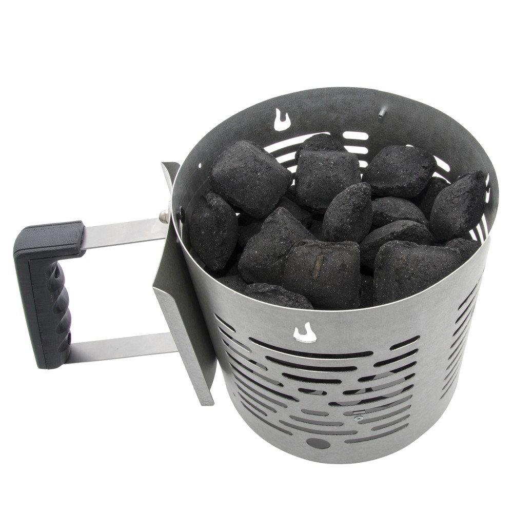 HI 60061 - Encendedor de carbón para barbacoa, metal, color plateado, 1  unidad: : Jardín
