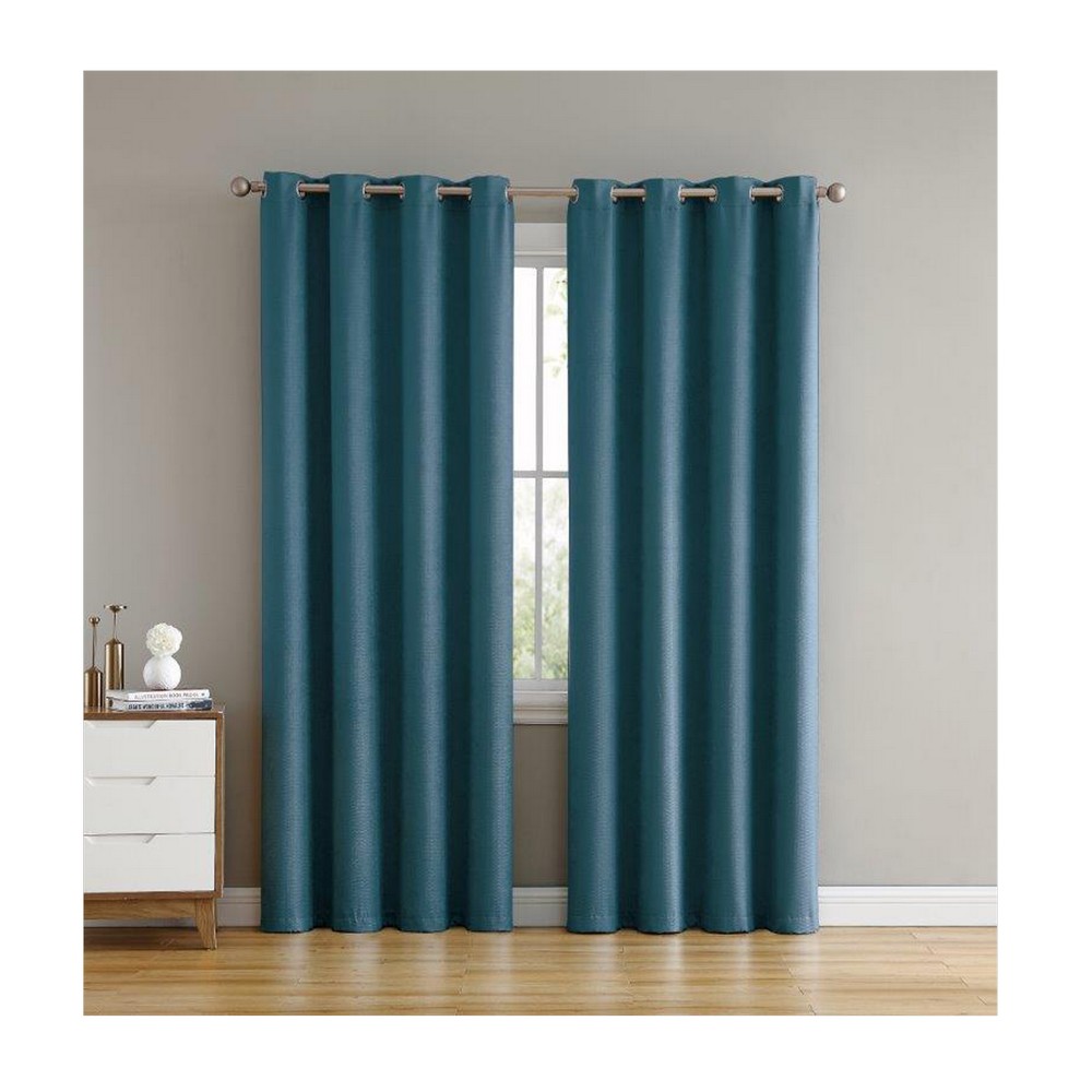 Cortina para ventana blackout marco turqueza de 132x228 cm