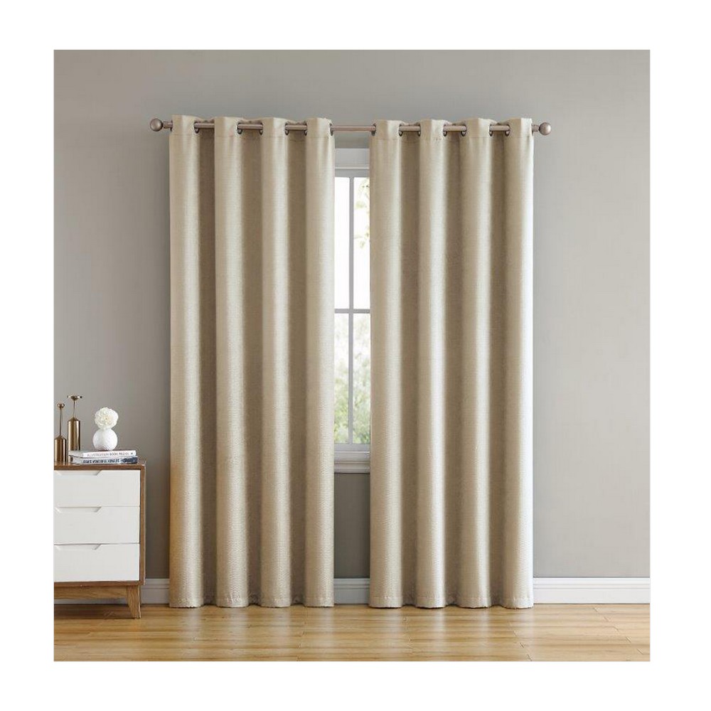 Cortina para ventana blackout marco beige de 132x228 cm