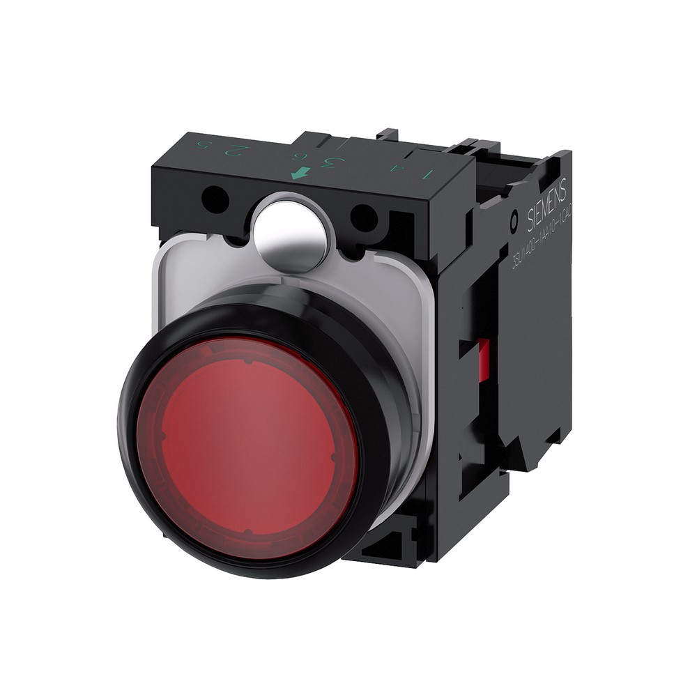 Pulsador luminoso rojo led 22 mm 110v