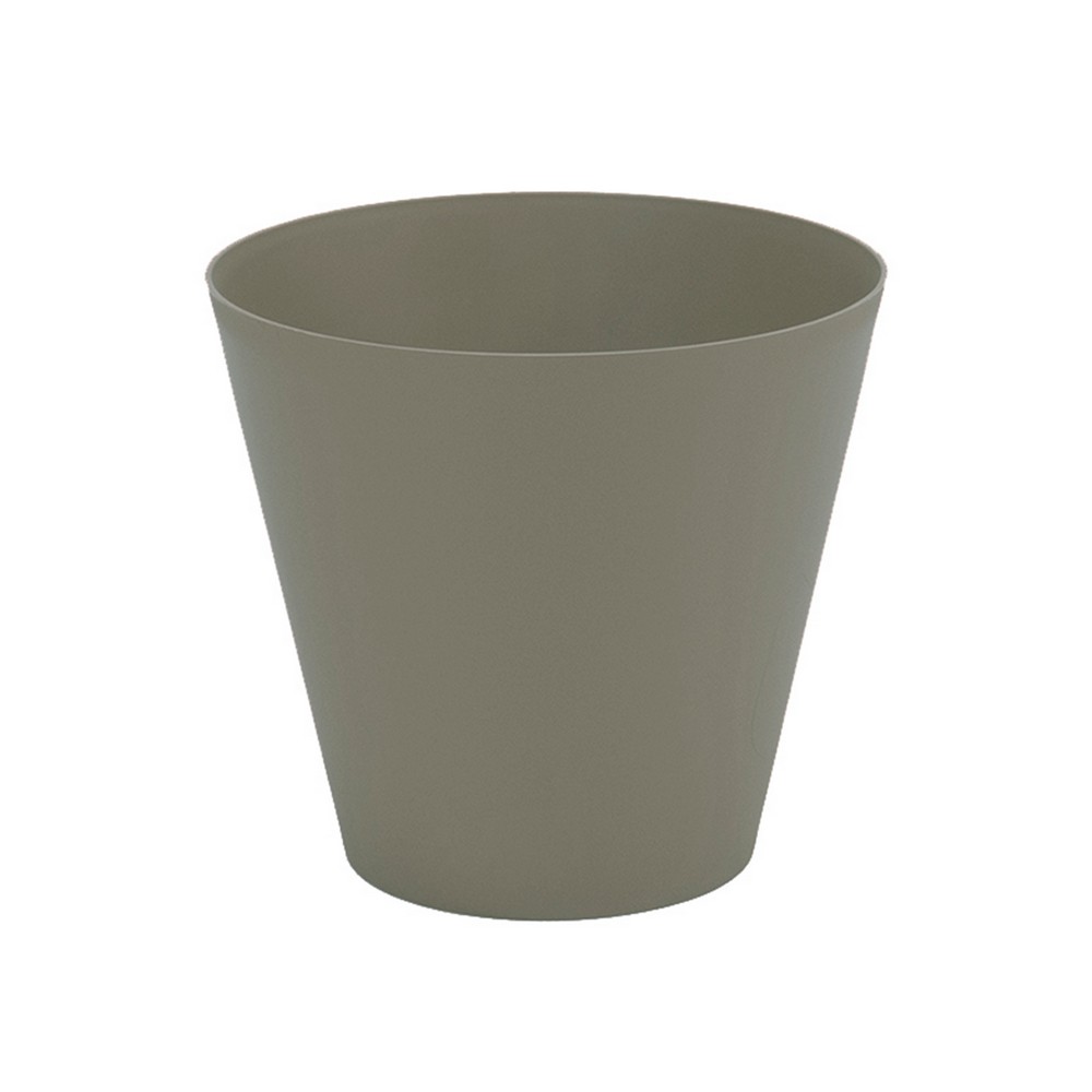 Maceta plástica cónica taupe 26cm