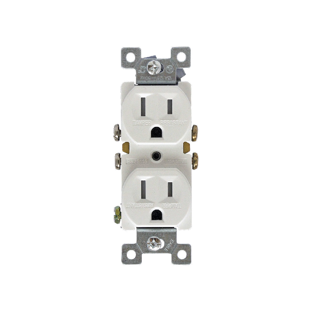Tomacorriente polarizado de empotrar tamper blanco eagle