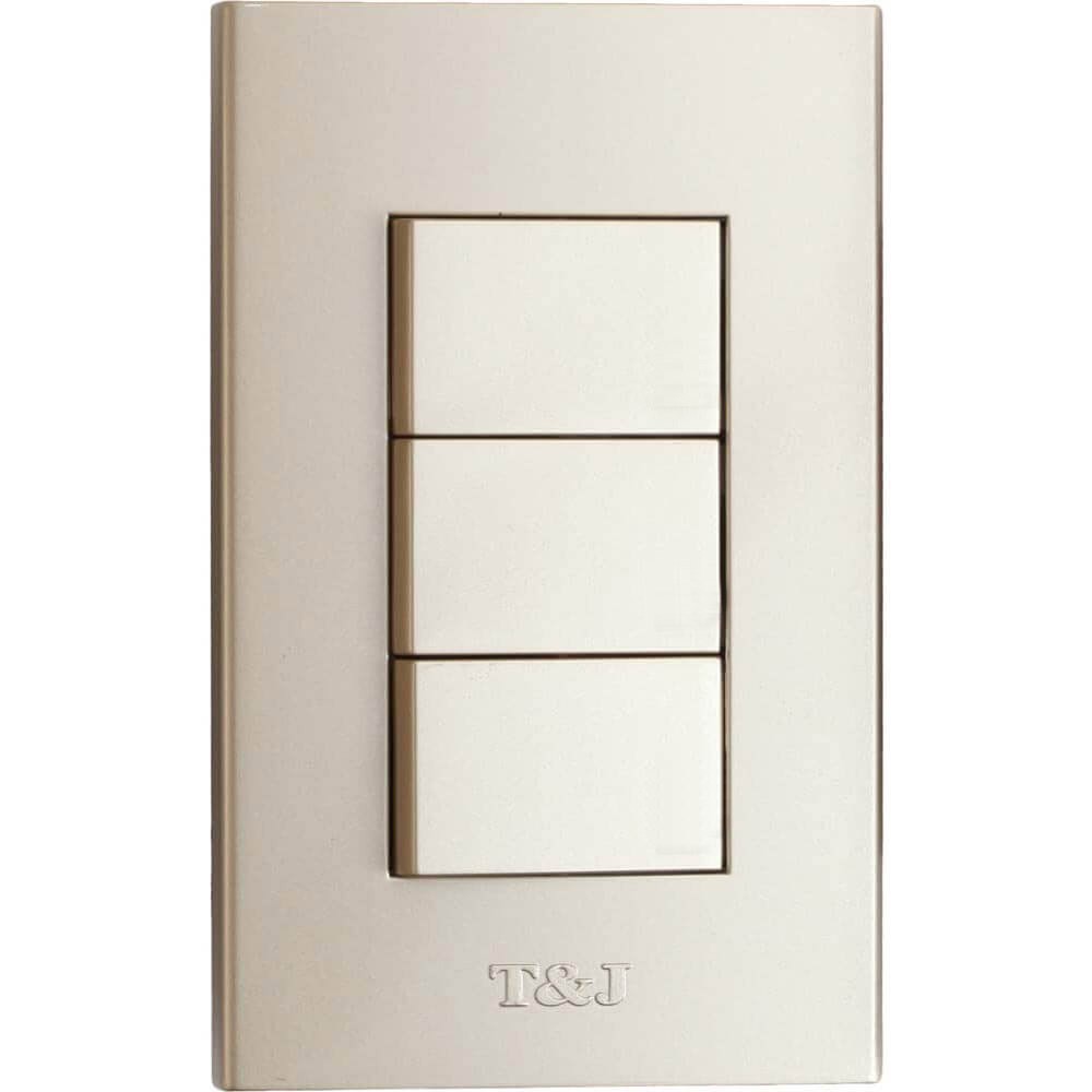Interruptor triple t&j tecla lisa champagne eagle