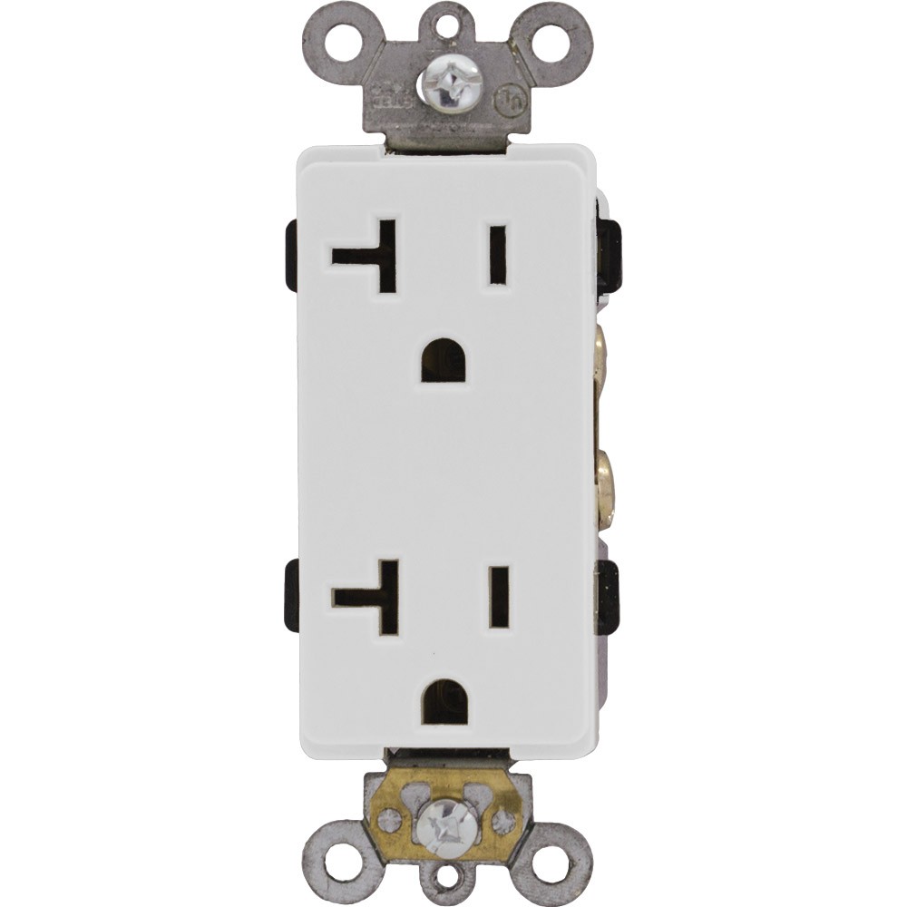 Toma doble comercial decor tr 20a 125v blanco eagle