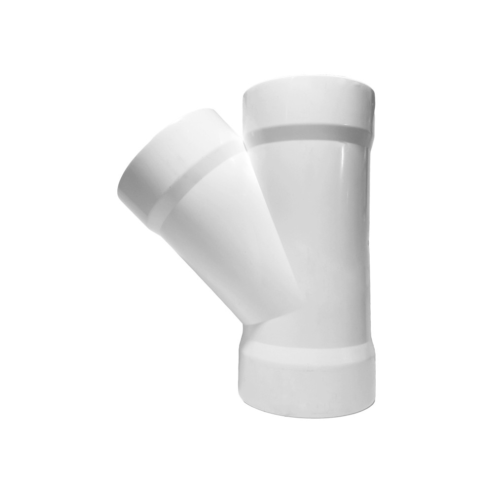Yee pvc sanitario pared gruesa 100mm (4 pulg) x 50mm (2 pulg) blanco