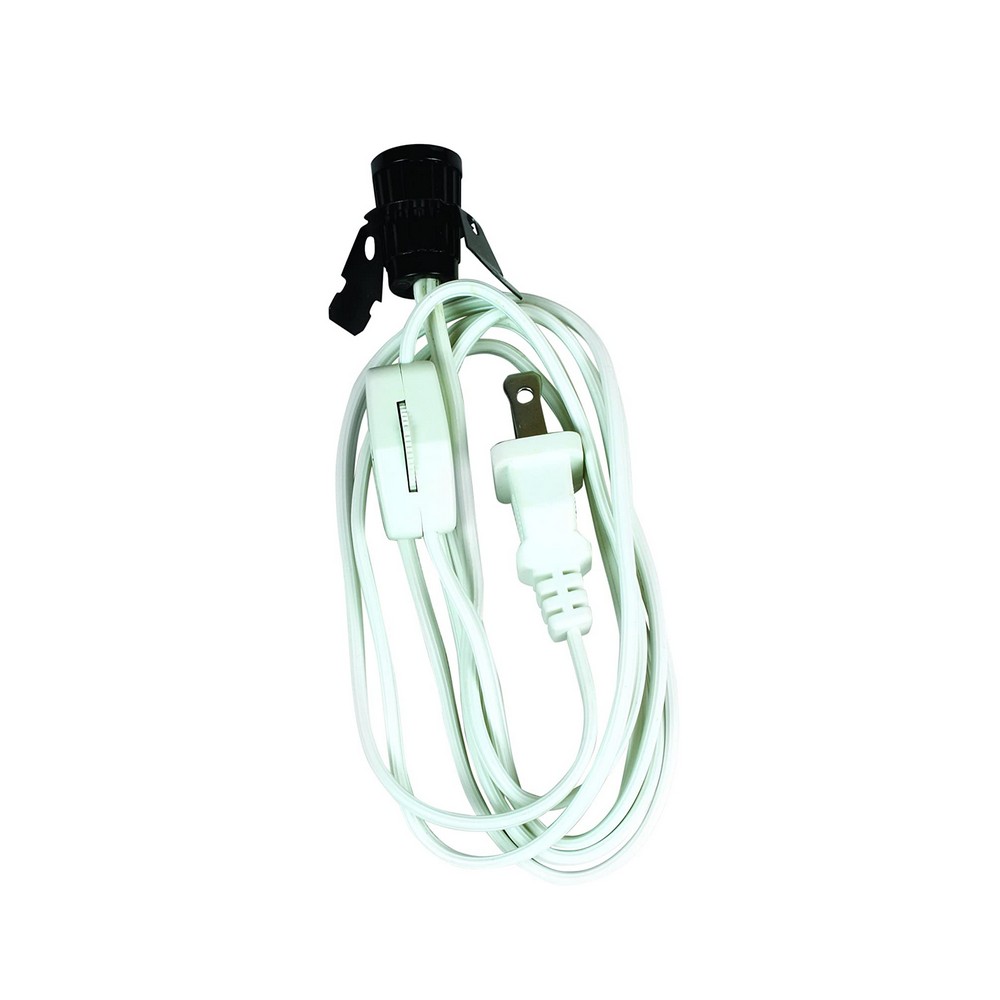 Cordon para lampara 6 pies 18-2 blanco con interruptor y socket