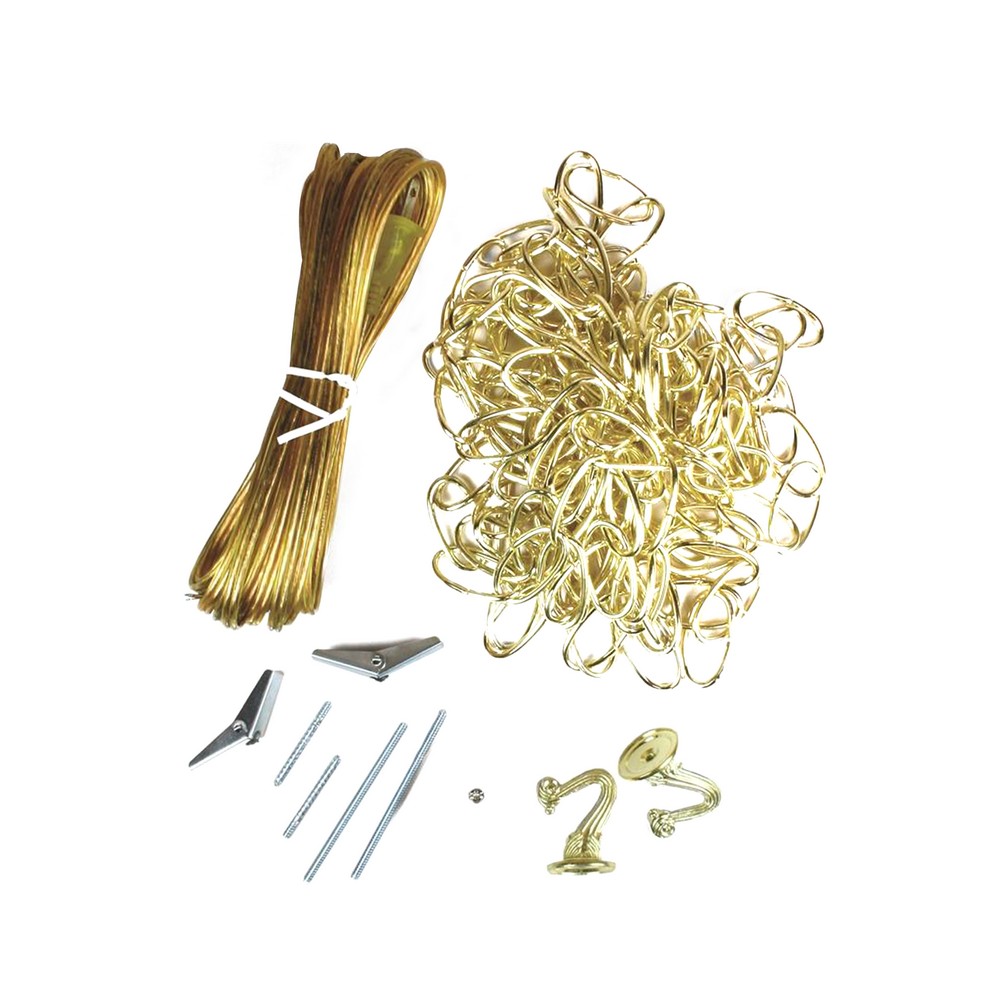Kit para colgar lampara 15 pies polished brass