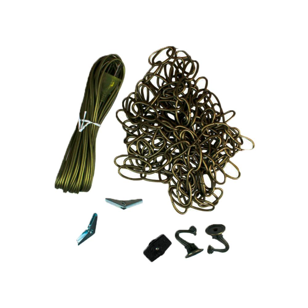 Kit para colgar lampara 15 pies antique brass