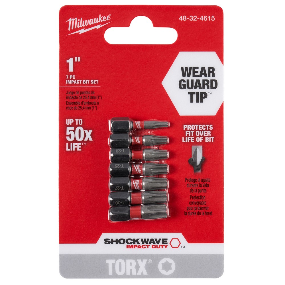 Set puntas de impacto torx 1 pulg (25 mm) 7 piezas