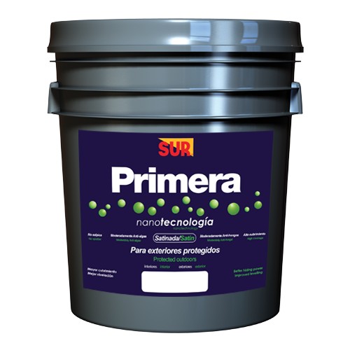 Pintura acrilica satinada primera blanco 5 gal