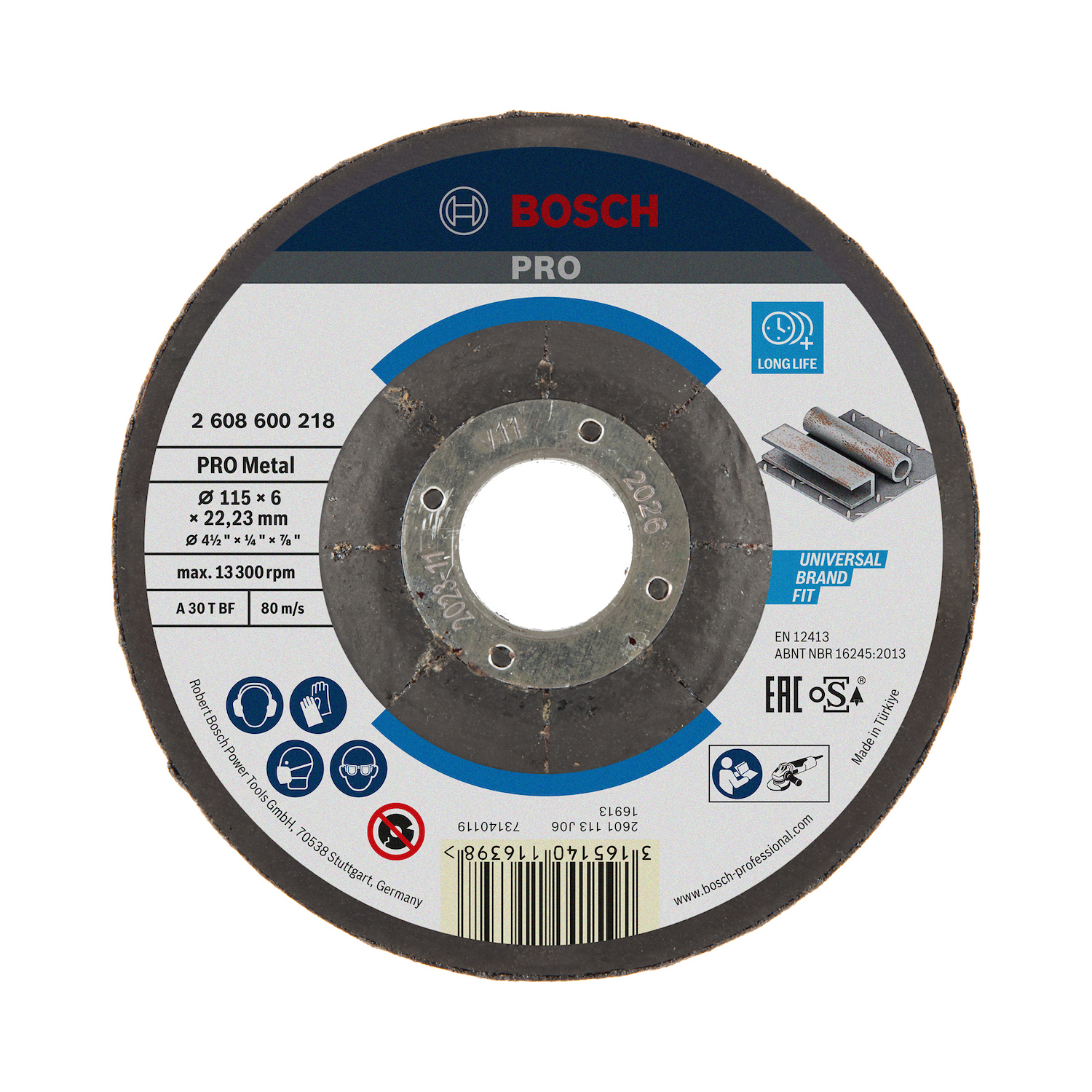 Disco para metal debaste 4-1-2 pulg 115x6x22.23 mm