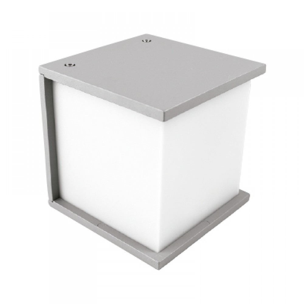 Luminaria exterior cuadrado e27 satin opalino