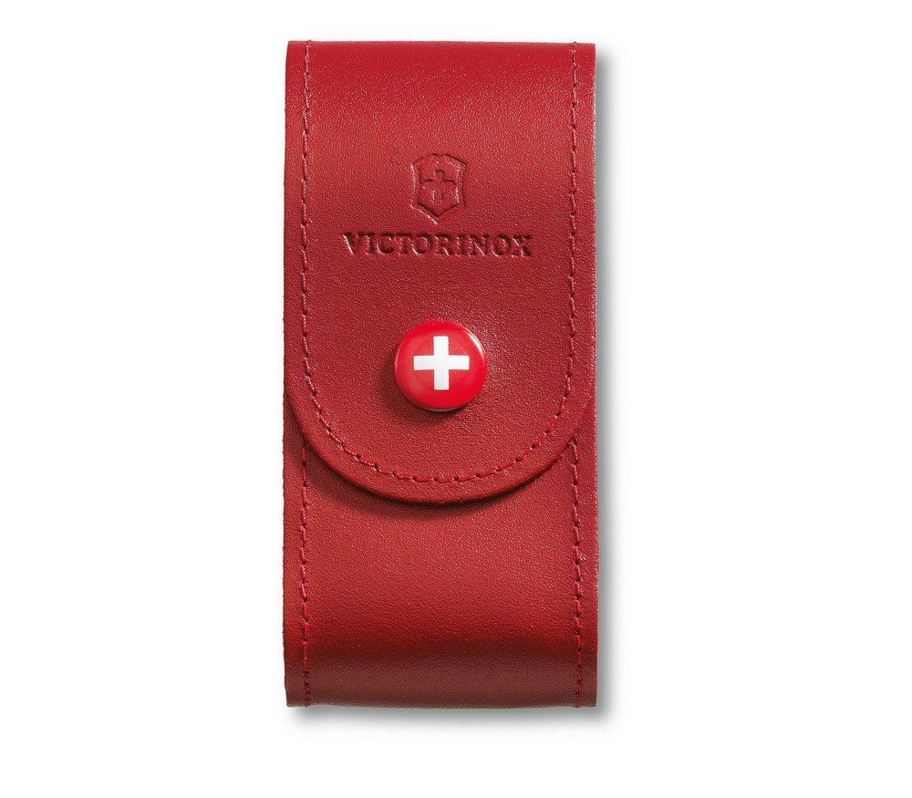 Estuche de cuero rojo victorinox