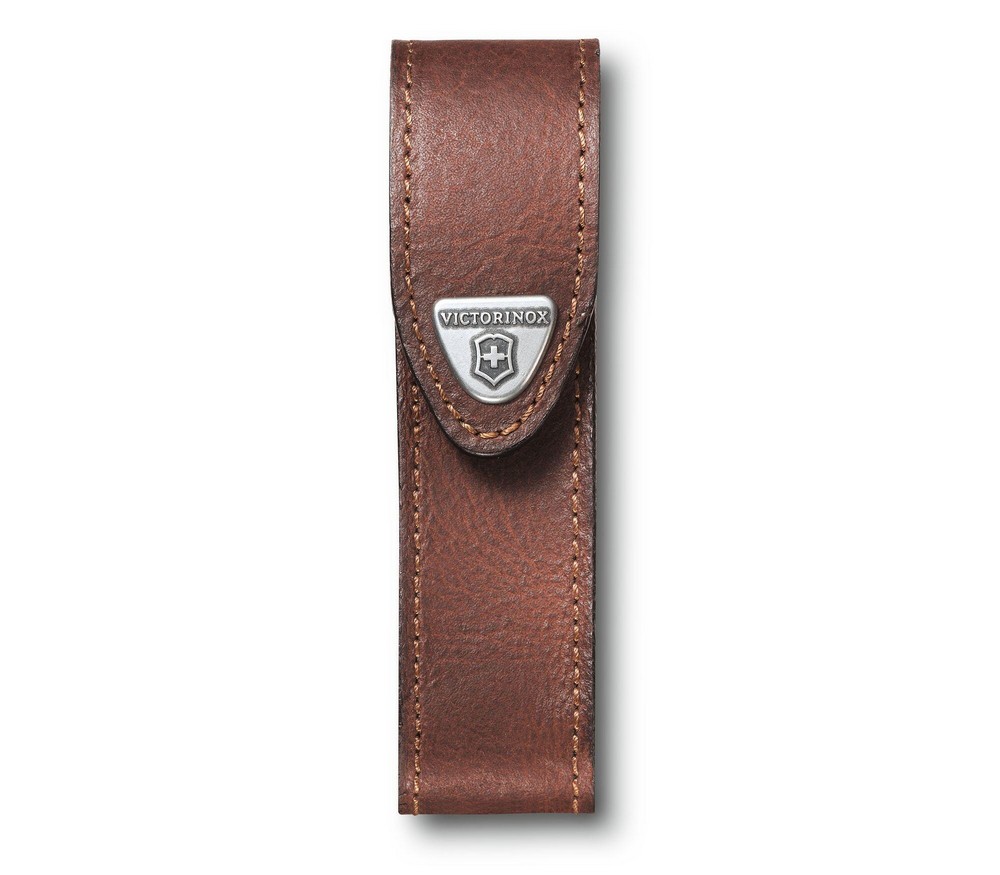 Estuche de cuero cafe victorinox
