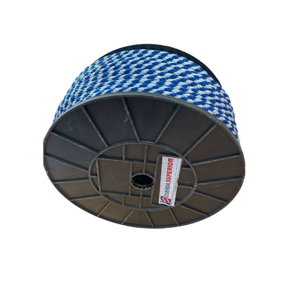Cuerda polipropileno 10 nautica 3/8 pulg blanco/azul