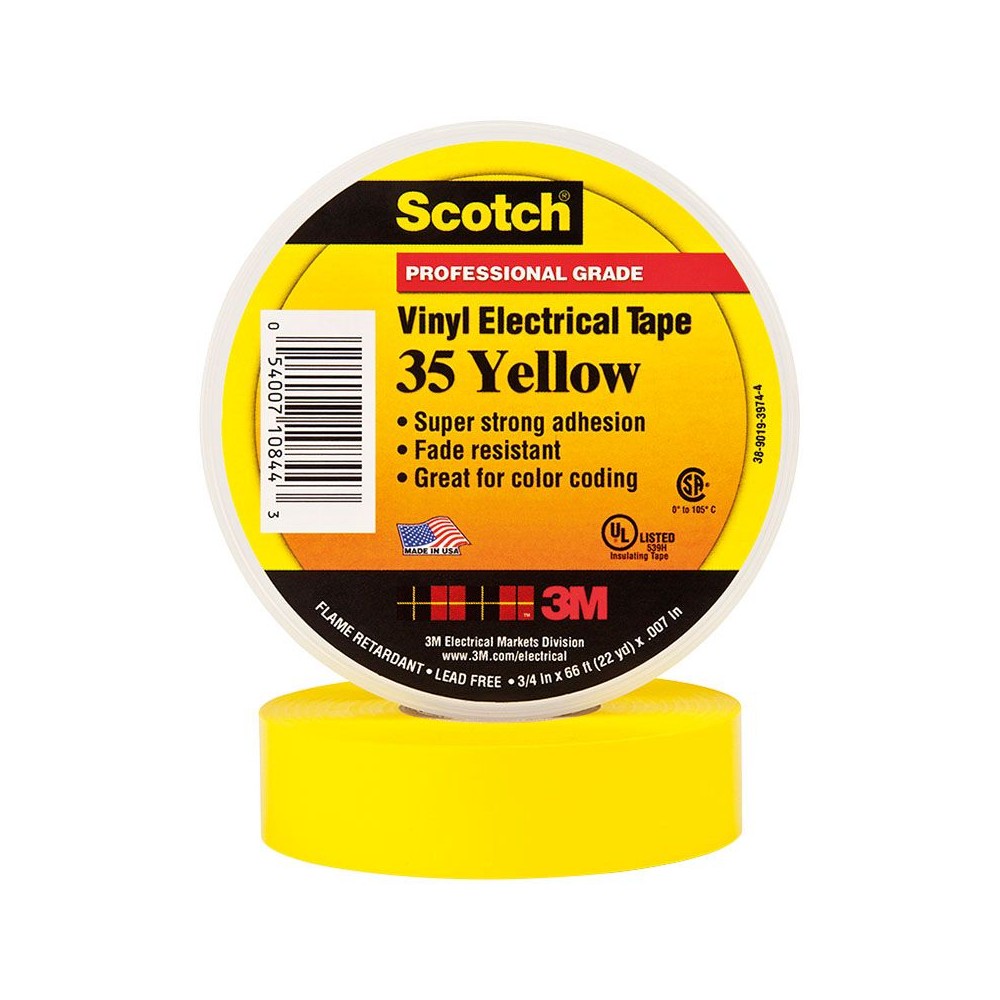Tape electrico 19mmx20m amarillo 3m