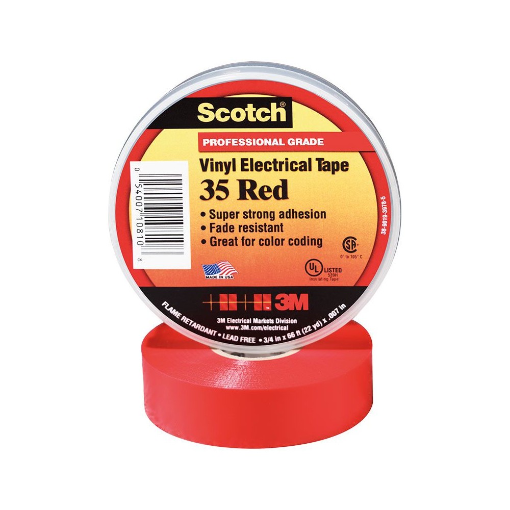 Tape electrico 19mmx20m rojo 3m