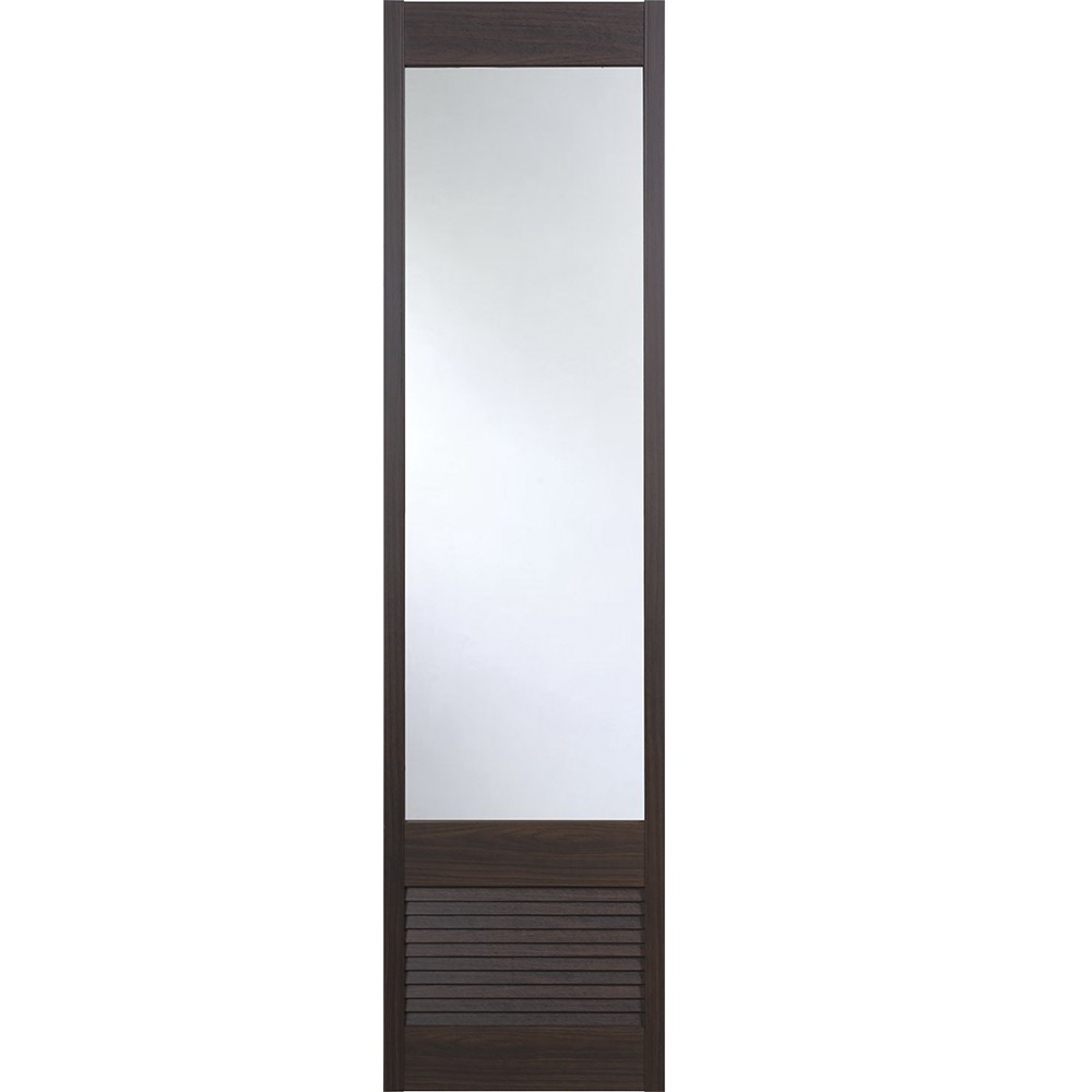Puerta fija con espejo completo 55x200 cm brown