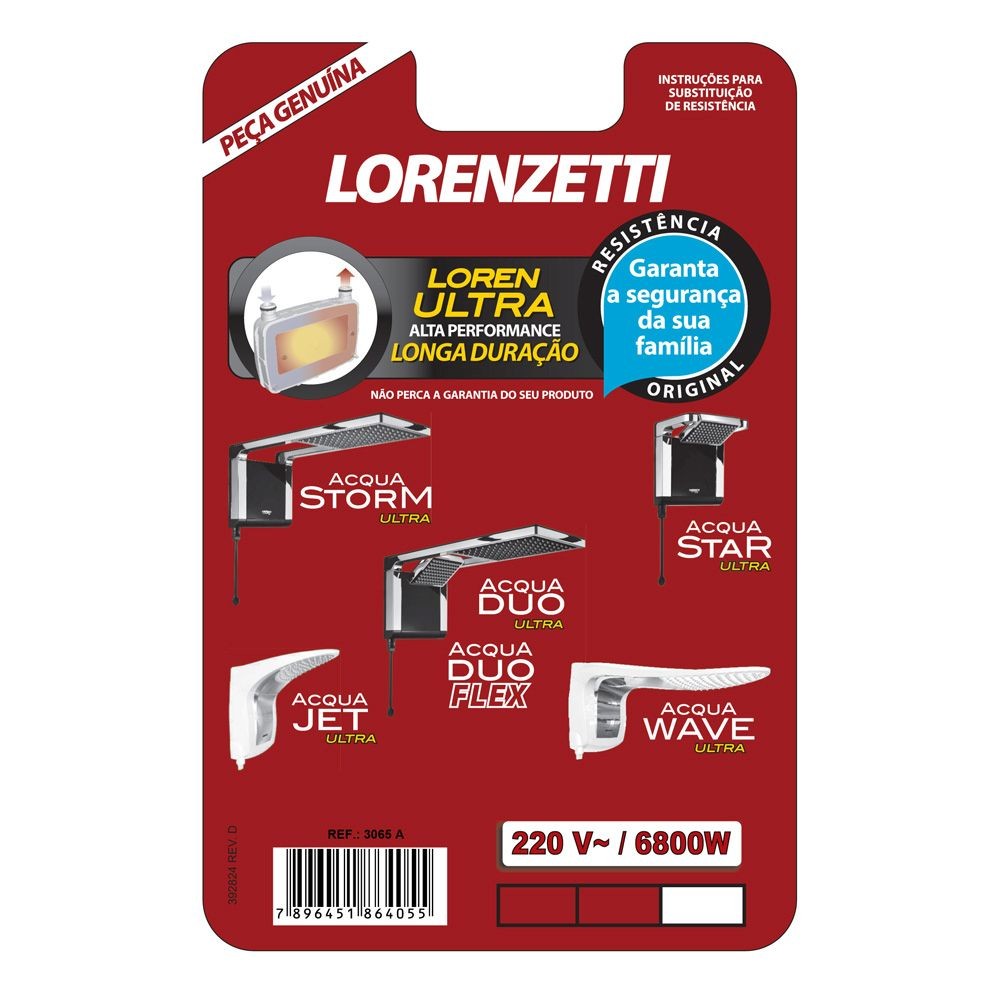 Para ducha 220 v storm/star/wave/jet lorenzetti