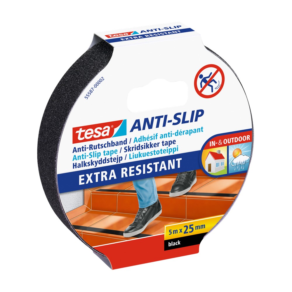 Cinta antideslizante color negro 2.5 cm x 5 m
