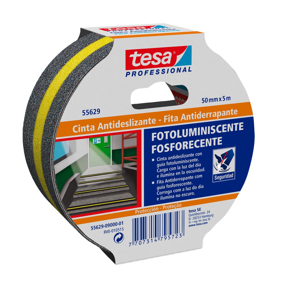 Cinta antideslizante fotoluminiscente 5 cm x 5 m