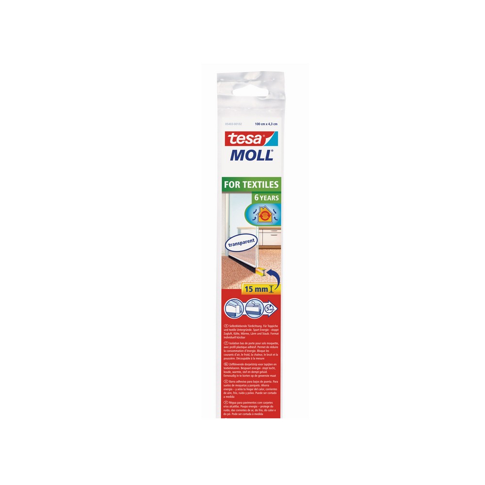 Barre polvo 1 m color transparente con escobilla