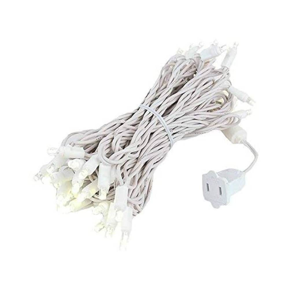 Luces navideñas 300l led 24m blanca cable blanco
