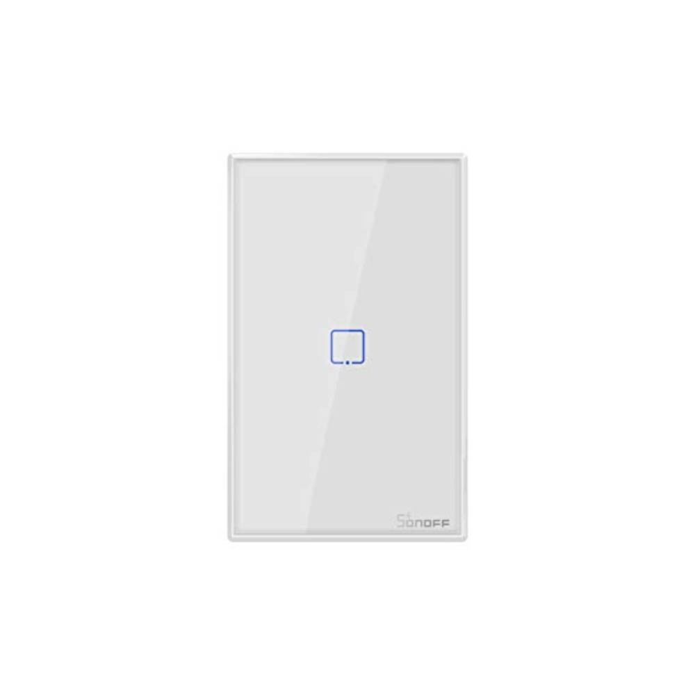 Interruptor sencillo de pared wifi 433mhz blanco led azul