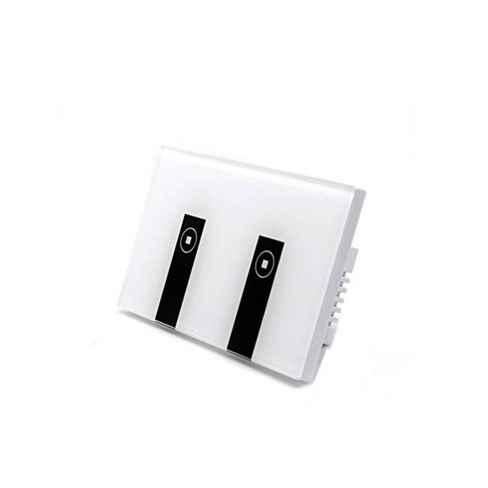 Interruptor doble de pared wifi blanco y negro